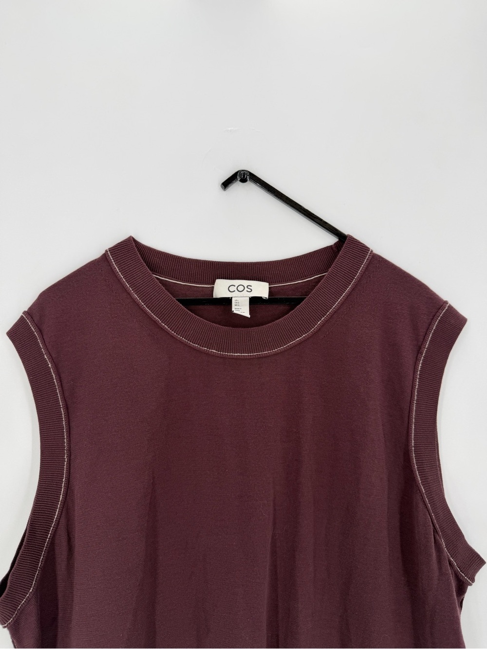 Cos Regular Fit Mulberry Silk Blend Knitted Contrast Seam Vest